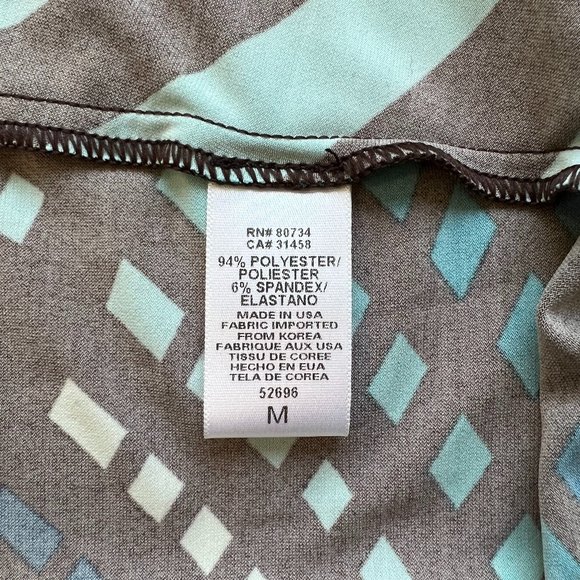 BCBG MaxAzria Halter Top Blue Geometric Print Top - Picture 6 of 6